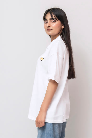 Classic White Waffle Polo