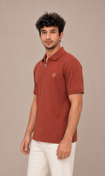 Terracotta Drop Needle Polo
